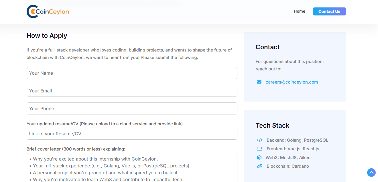 Coin Ceylon | Careers - Join Our Team